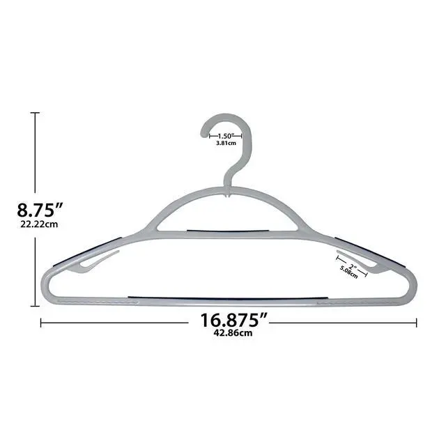 Alt view image 6 of 6 - Mainstays Non-Slip Plastic Swivel Neck Clothing Hangers, 5 Count, White & Blue, Adult