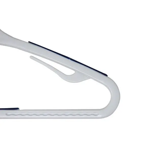 Alt view image 2 of 6 - Mainstays Non-Slip Plastic Swivel Neck Clothing Hangers, 5 Count, White & Blue, Adult