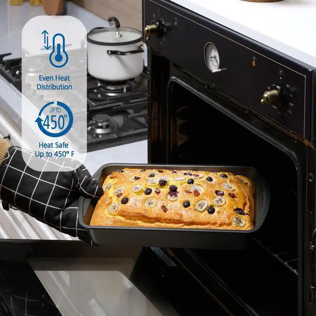 Alt view image 3 of 6 - Mainstays Non-Stick Long Bread Loaf Pan, 12''X5'', Gray, Carbon Steel