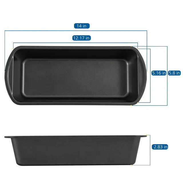 Alt view image 4 of 6 - Mainstays Non-Stick Long Bread Loaf Pan, 12''X5'', Gray, Carbon Steel