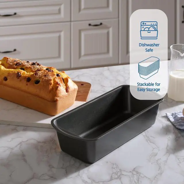 Alt view image 6 of 6 - Mainstays Non-Stick Long Bread Loaf Pan, 12''X5'', Gray, Carbon Steel