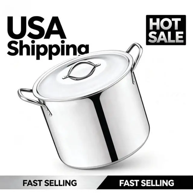 Main image of Mainstays 8-Qt Stainless Steel Stock Pot with Metal Lid