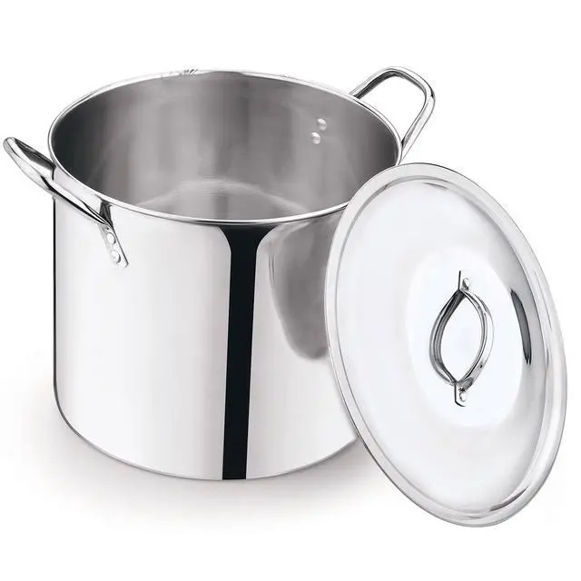 Alt view image 4 of 6 - Mainstays 8-Qt Stainless Steel Stock Pot with Metal Lid