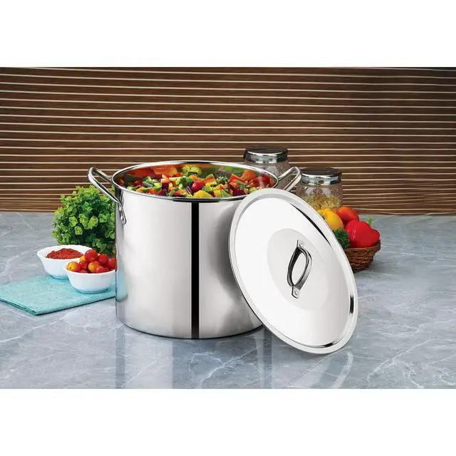 Alt view image 5 of 6 - Mainstays 8-Qt Stainless Steel Stock Pot with Metal Lid
