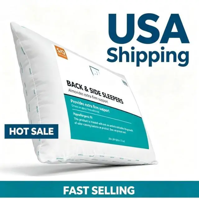 Main image of Mainstays Back & Side Sleeper Bed Pillow, Standard/Queen, Extra Firm Support