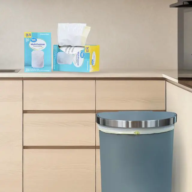 Alt view image 2 of 6 - Great Value Drawstring Trash Bags, 14.5 gal, Unscented, 50 Bags