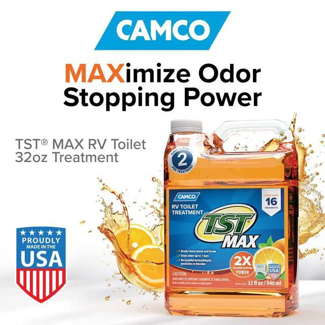 Alt view image 2 of 6 - Camco TST MAX RV Toilet Treatment, Ultra-Concentrated Formula, 32oz, Orange (41192)