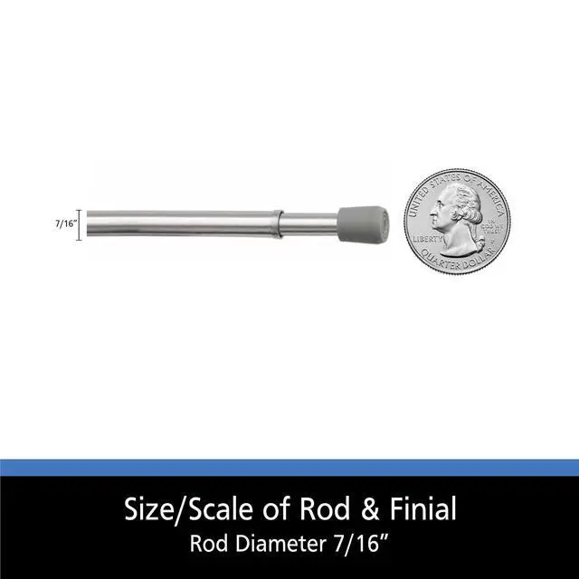 Alt view image 3 of 6 - (2 pack) Mainstays 7/16" Adjustable Spring Tension Curtain Rod, 18-28", Chrome