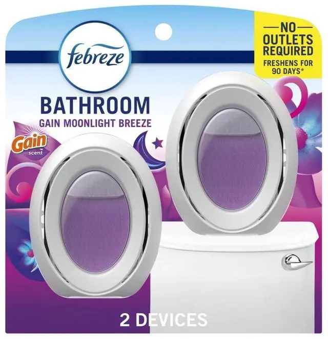 Alt view image 2 of 5 - Febreze Bathroom Air Freshener, Gain Moonlight Breeze Scent, 2 Count, Odor-Fighting