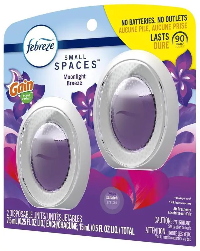 Alt view image 3 of 5 - Febreze Bathroom Air Freshener, Gain Moonlight Breeze Scent, 2 Count, Odor-Fighting