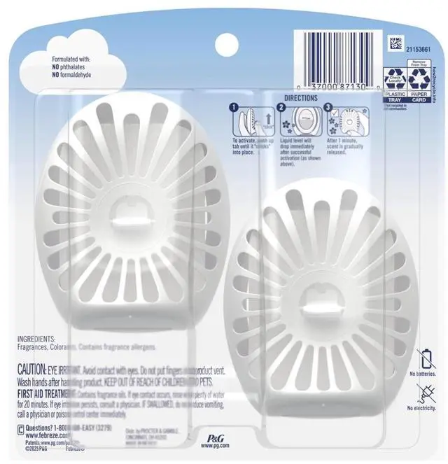Alt view image 5 of 5 - Febreze Bathroom Air Freshener, Gain Moonlight Breeze Scent, 2 Count, Odor-Fighting