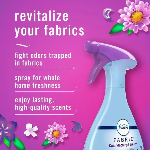 Alt view image 4 of 6 - Febreze Fabric Spray Air Freshener, Odor-Fighting, Gain Moonlight Breeze, 23.6 fl oz