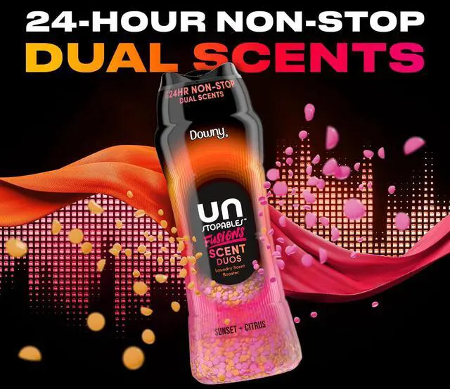Alt view image 6 of 6 - Downy Unstopables Fusions Odor Defense In-Wash Laundry Scent Booster Beads, Sunset & Citrus Scent, 4.8 oz
