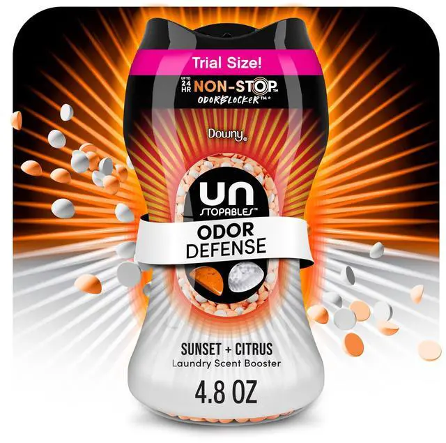 Main image of Downy Unstopables Fusions Odor Defense In-Wash Laundry Scent Booster Beads, Sunset & Citrus Scent, 4.8 oz
