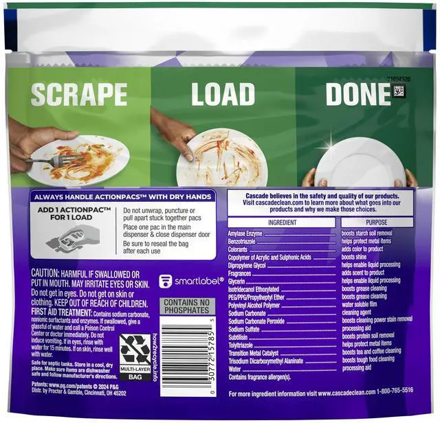 Alt view image 5 of 6 - Cascade Platinum Plus Dishwasher Pods, Dishwasher Detergent, Dish Detergent Soap, Lemon, 9 Count