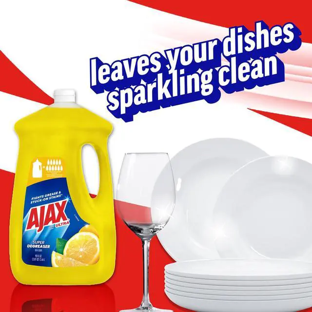 Alt view image 5 of 6 - Ajax Ultra Liquid Dish Soap Lemon Scent, Super Degreaser, 90 fl oz Bottle