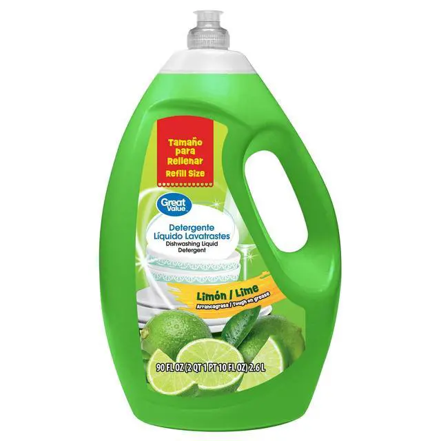 Alt view image 4 of 5 - Great Value Dish Washing Liquid Detergent, Limon/Lime, 90 fl oz