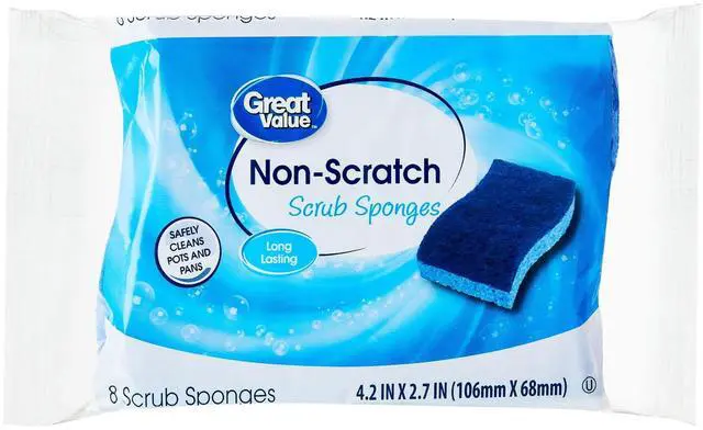 Main image of Great Value Non-Scratch Scrub Sponges, 8 Count