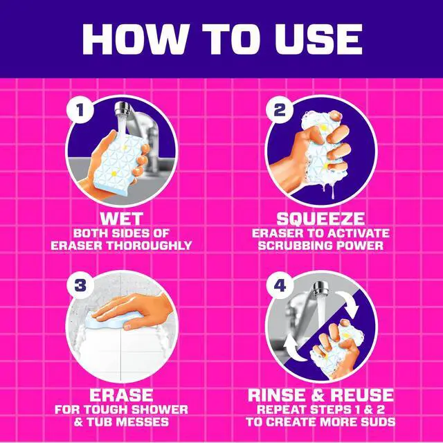 Alt view image 6 of 6 - Mr. Clean Magic Eraser Sponge, Shower & Tub Cleaner, Lemon, 3 Count