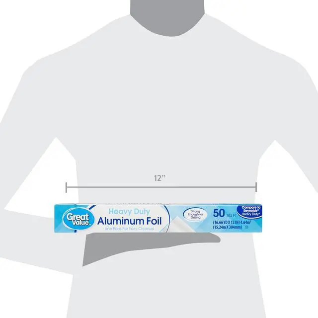 Alt view image 3 of 5 - Great Value Heavy Duty Aluminum Foil, 50 sq ft