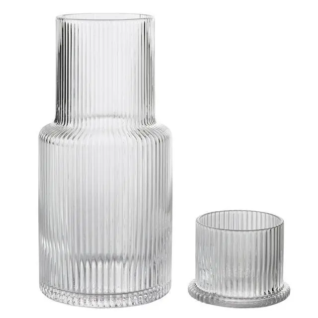 Alt view image 3 of 5 - Better Homes & Gardens Glass 30 oz Ribbed Carafe, Clear