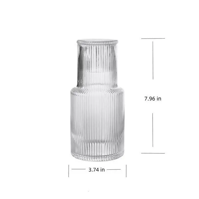 Alt view image 2 of 5 - Better Homes & Gardens Glass 30 oz Ribbed Carafe, Clear