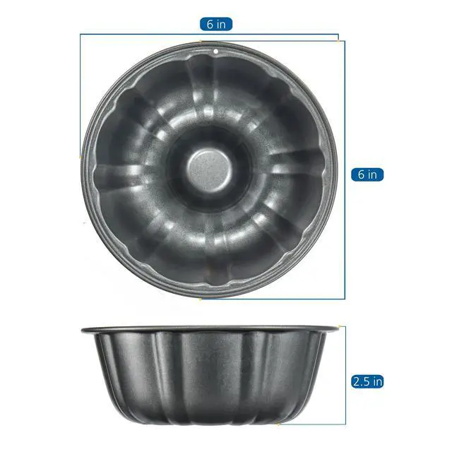 Alt view image 6 of 6 - Mainstays 6 inch Mini Fluted Cake Pan, Carbon Steel