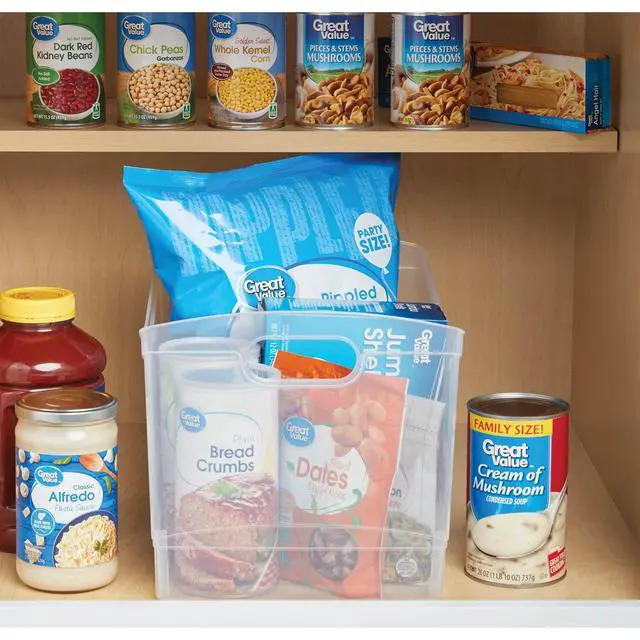 Alt view image 5 of 6 - Utility Storage Organizer Bin, Clear Plastic, Built-In Handles, 15 in x 10 in x 9.5 in