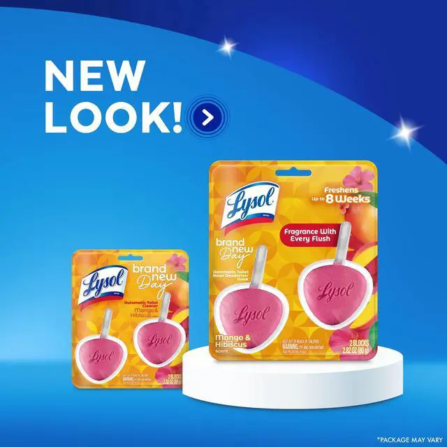Alt view image 5 of 6 - Lysol® Automatic Toilet Bowl Cleaner, Brand New Day, Mango & Hibiscus, 2 count