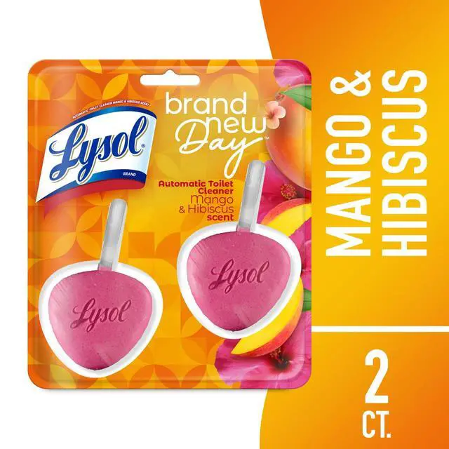 Alt view image 6 of 6 - Lysol® Automatic Toilet Bowl Cleaner, Brand New Day, Mango & Hibiscus, 2 count