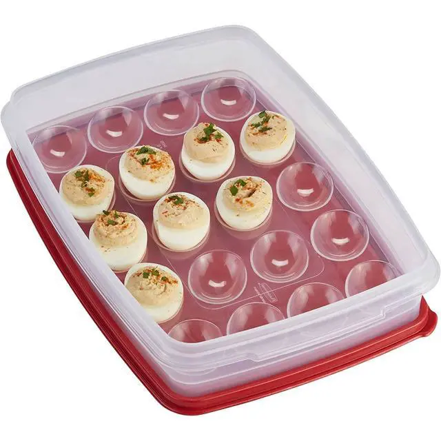 Alt view image 3 of 6 - Rubbermaid Egg Keeper Food Storage Container, Clear/Red, 1 Count