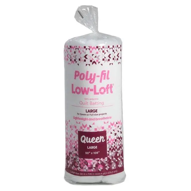 Alt view image 2 of 6 - Fairfield Poly-Fil Low Loft Quilt Batting, Premium Polyester Batting for Quilting, Ideal for Queen-Size and Other Small Projects, Quilting Supplies, Large, 90" X 108", Single Pack