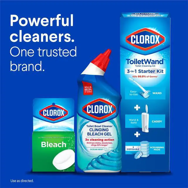 Alt view image 3 of 6 - Clorox Toilet Bowl Cleaner Clinging Bleach Gel, Ocean Mist, 24 fl oz, 2 Pack