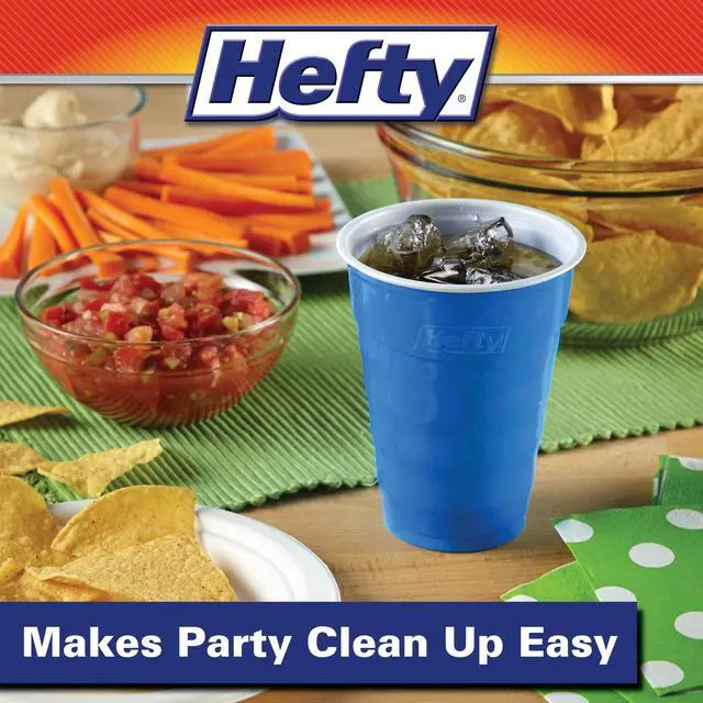 Alt view image 2 of 6 - Hefty Party On Disposable Plastic Party Cups, Blue, 18 oz., 40 Count
