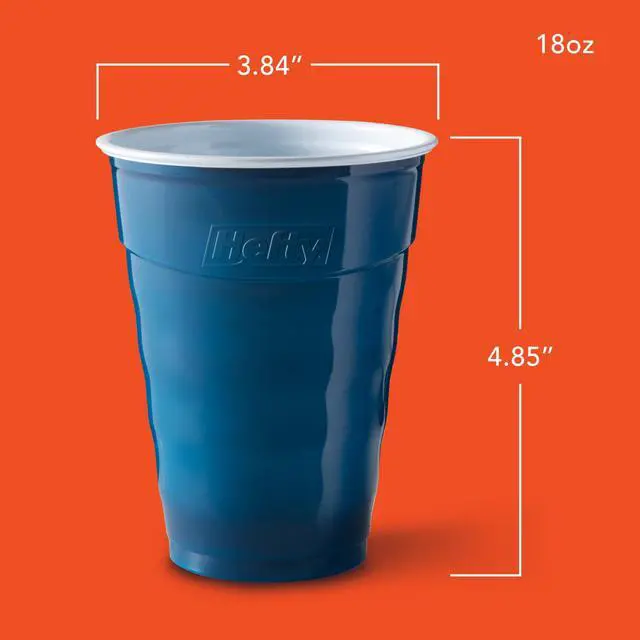 Alt view image 6 of 6 - Hefty Party On Disposable Plastic Party Cups, Blue, 18 oz., 40 Count