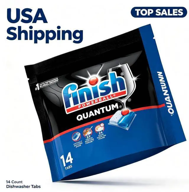 Main image of Finish Quantum Dishwasher Pods, Dishwasher Detergent Dish Soap, Fresh Scent, 14 Count