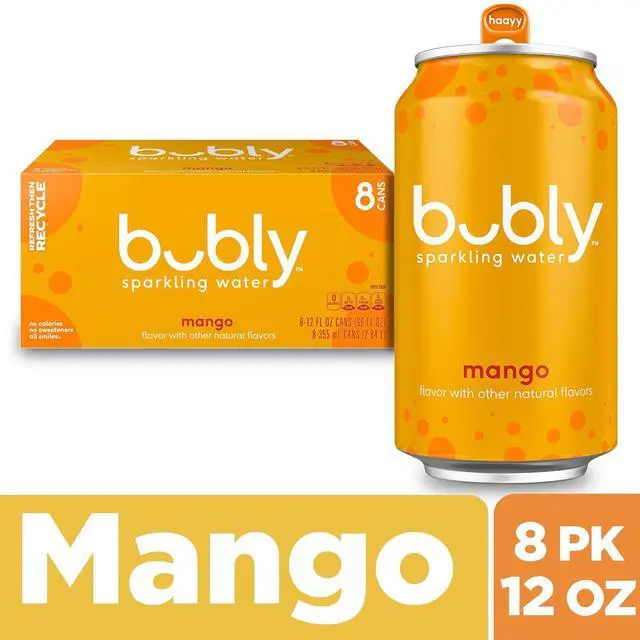 Alt view image 2 of 6 - Sparkling Water, Mango, 12 Fl Oz Cans (8 Pack) | Zero Sugar, Zero Calories, Seltzer Water