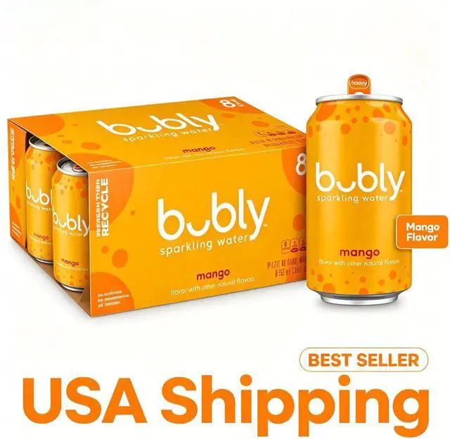 Main image of Sparkling Water, Mango, 12 Fl Oz Cans (8 Pack) | Zero Sugar, Zero Calories, Seltzer Water
