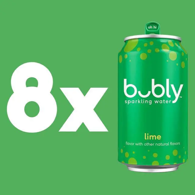 Alt view image 2 of 5 - bubly Sparkling Water, Lime, 12 Fl Oz Cans (8 Pack)