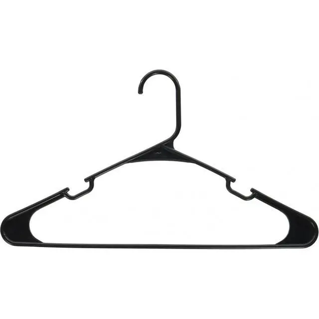 Alt view image 3 of 6 - Mainstays Black Plastic Clothes Hangers, 50-Count, Lightweight and Durable