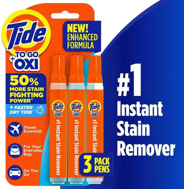 Main image of Tide To Go Instant Laundry Stain Remover Pen and Spot Cleaner, Travel Size Stain Sticks, Fresh, 1.01 fl oz, 3 Count
