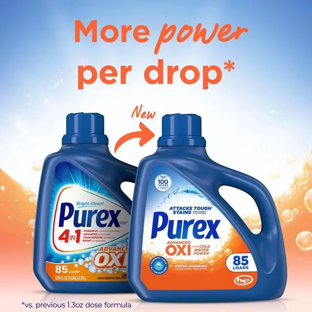 Alt view image 6 of 7 - Purex Advanced Oxi with Odor Fighter, 128 fl oz, 85 loads