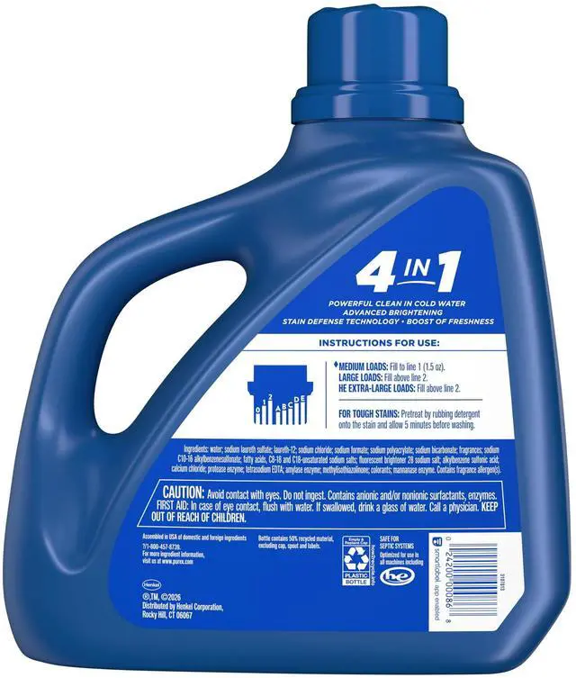 Alt view image 7 of 7 - Purex Advanced Oxi with Odor Fighter, 128 fl oz, 85 loads
