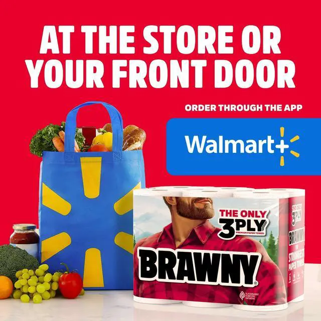 Alt view image 2 of 5 - Brawny Tear-A-Square 3-Ply Paper Towels, 6 Double Rolls, 76 Sheets per Roll