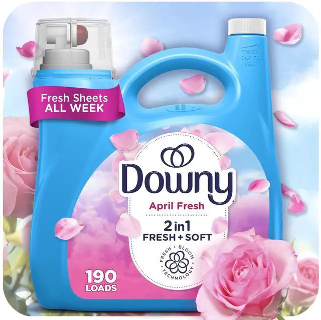 Main image of Downy Liquid Fabric Softener and Conditioner, April Fresh Scent, 140 fl oz, 190 Loads