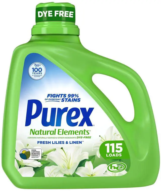 Main image of Purex Natural Elements Liquid Detergent, Fresh Lilies & Linen, 150 fl oz, 115 loads