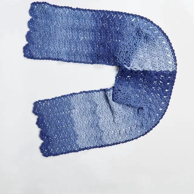 Alt view image 5 of 5 - Red Heart Super Saver Ombre 4 Medium Acrylic Yarn, True Blue 10oz/283g, 482 Yards