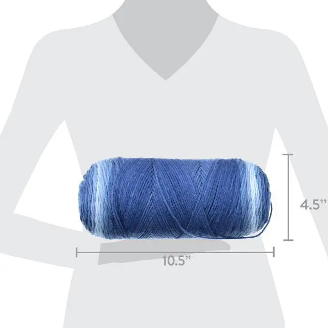 Alt view image 3 of 5 - Red Heart Super Saver Ombre 4 Medium Acrylic Yarn, True Blue 10oz/283g, 482 Yards