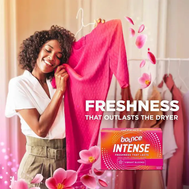 Alt view image 2 of 5 - Bounce Dryer Sheets, Intense Scent Boosting, Vibrant Bloom Scent, 60 Count