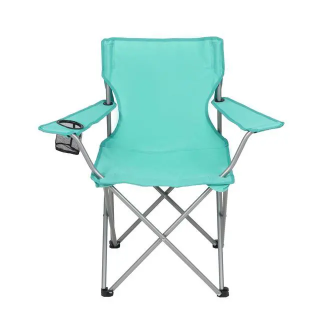 Alt view image 2 of 6 - Ozark Trail Quad Folding Camp Chair with Cup Holder, Green Sea